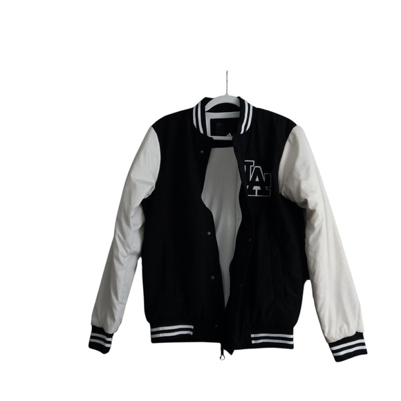 Adidas Los Angeles LA Dodgers Varsity Jacket Black White Mens L Baseball‎ - Picture 2 of 9